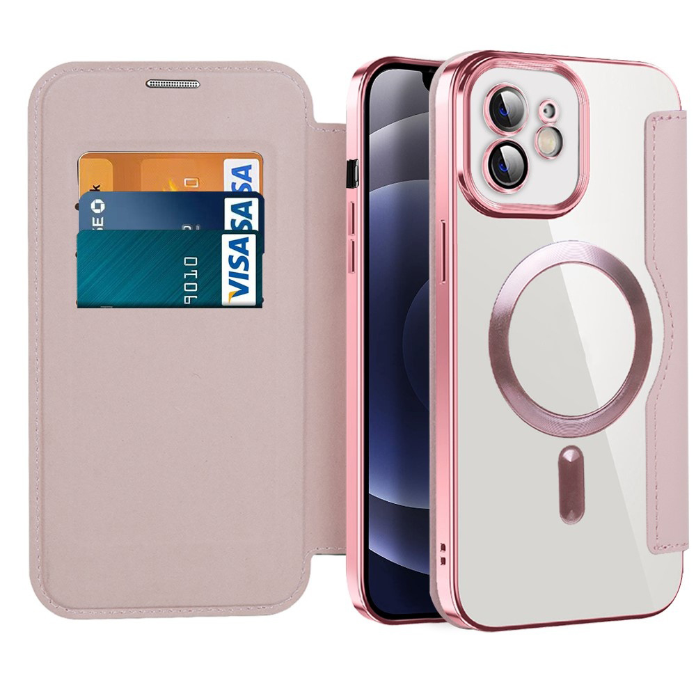 Techsuit - SmartMag Book puzdro na iPhone 12 - ružové KF2351723