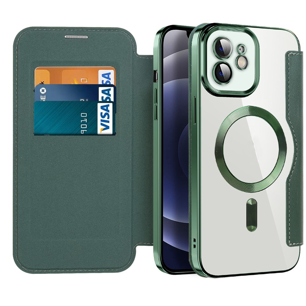 Techsuit - SmartMag Book puzdro na iPhone 12 - zelené KF2351725