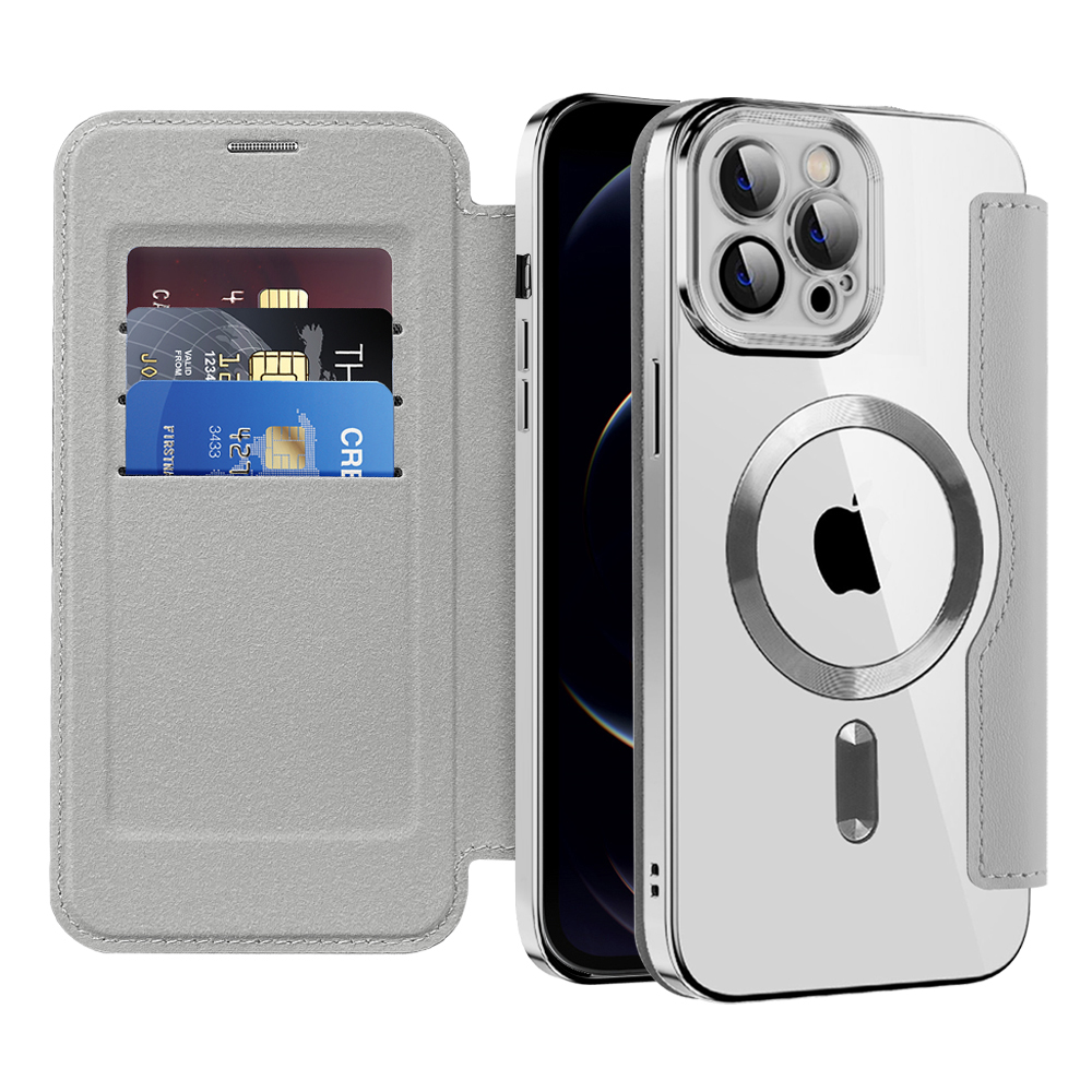 Techsuit - SmartMag Book puzdro na iPhone 12 Pro Max - sivé KF2351736