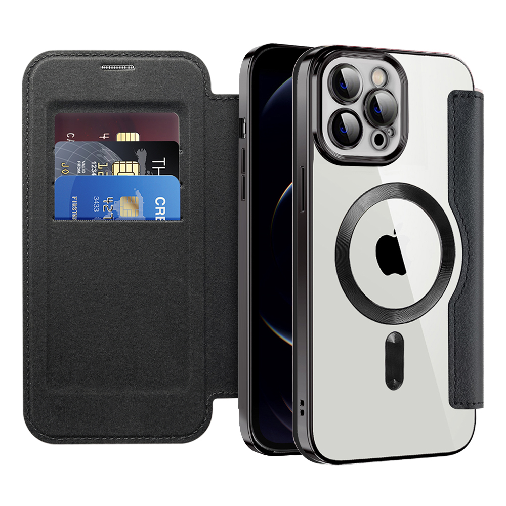 Techsuit - SmartMag Book puzdro na iPhone 12 Pro - čierne KF2351738