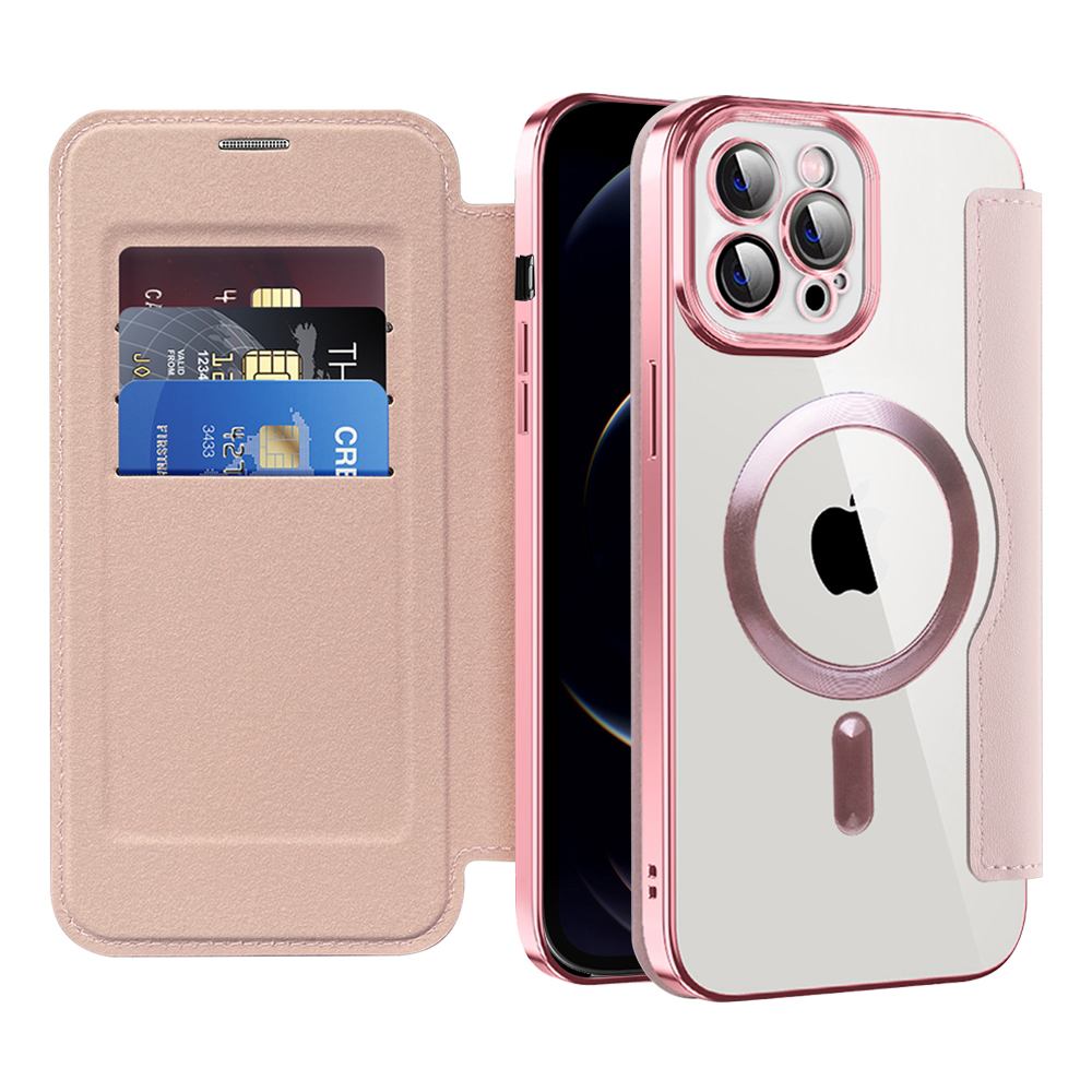 Techsuit - SmartMag Book puzdro na iPhone 12 Pro - ružové KF2351739