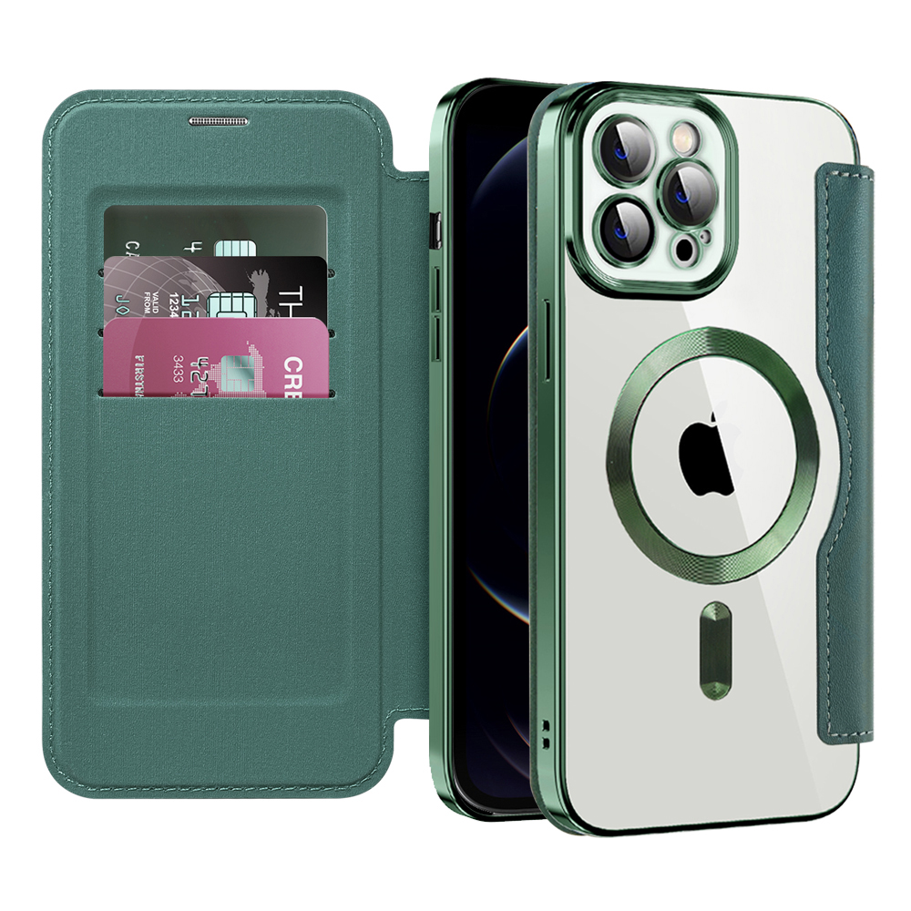 Techsuit - SmartMag Book puzdro na iPhone 12 Pro - zelené KF2351741