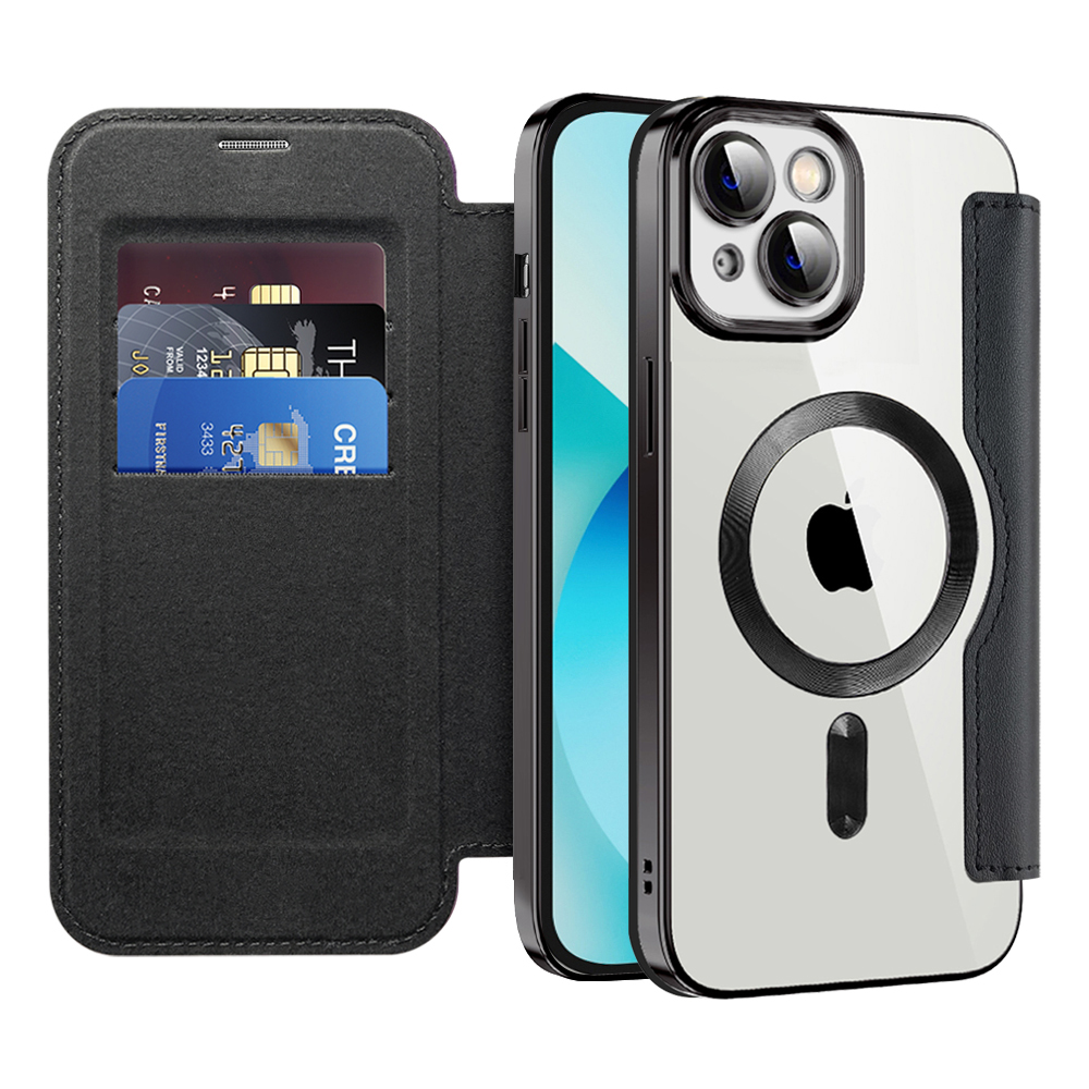 Techsuit - SmartMag Book puzdro na iPhone 13 - čierne KF2351754