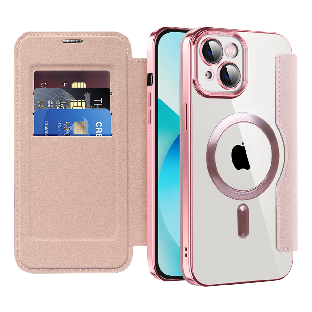 Techsuit - SmartMag Book puzdro na iPhone 13 - ružové KF2351755