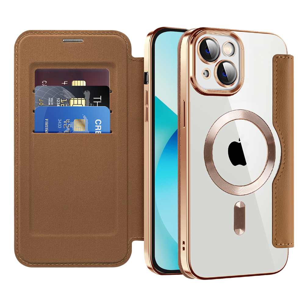 Techsuit - SmartMag Book puzdro na iPhone 13 - hnedé KF2351756
