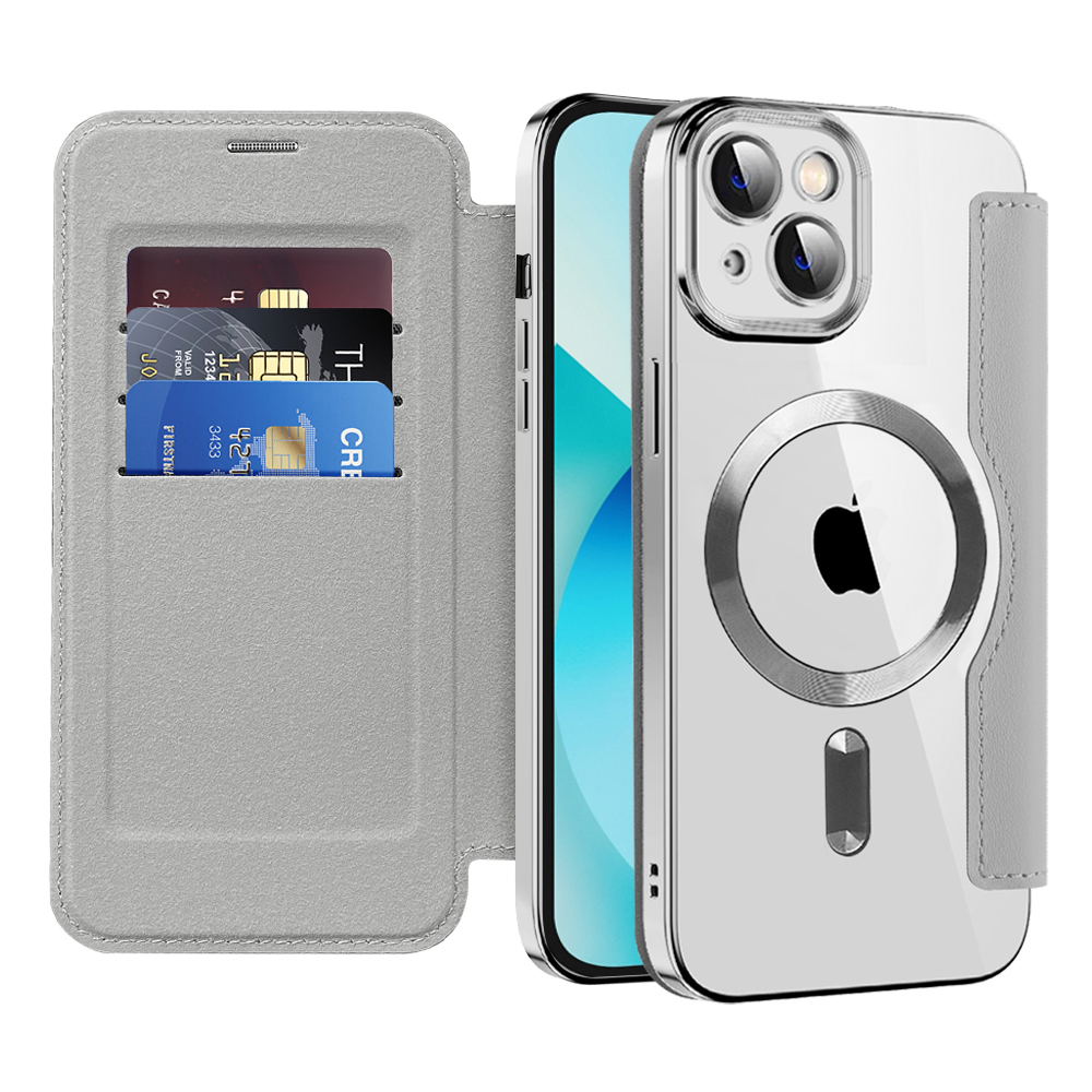 Techsuit - SmartMag Book puzdro na iPhone 13 - sivé KF2351760
