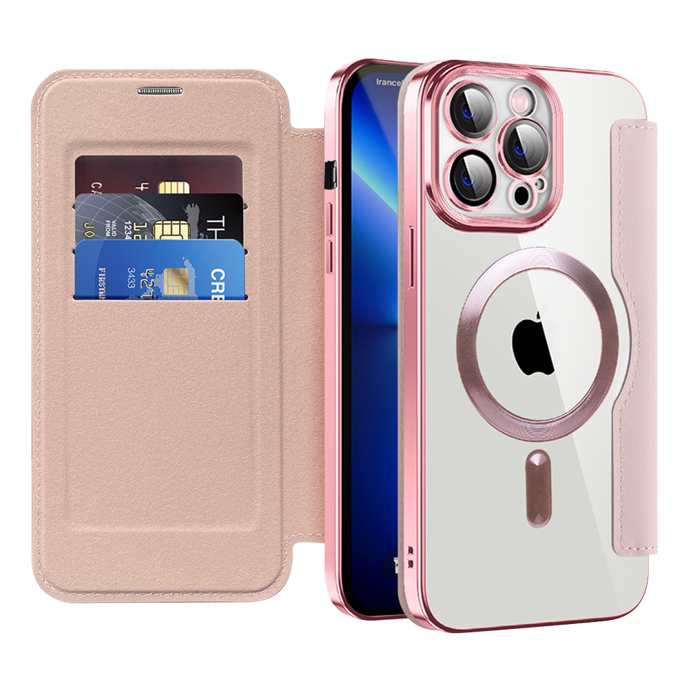 Techsuit - SmartMag Book puzdro na iPhone 13 Pro - ružové KF2351763