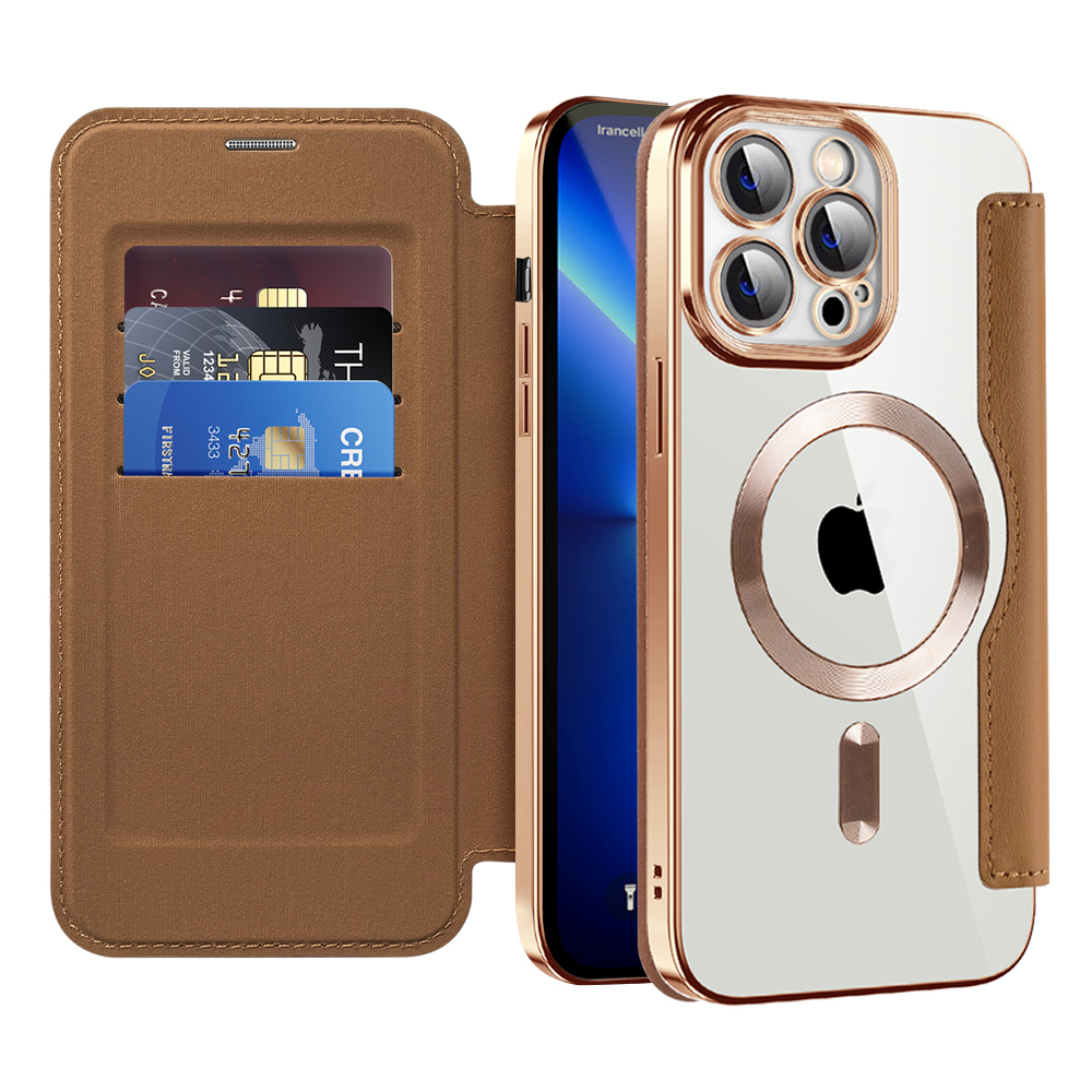 Techsuit - SmartMag Book puzdro na iPhone 13 Pro - hnedé KF2351764
