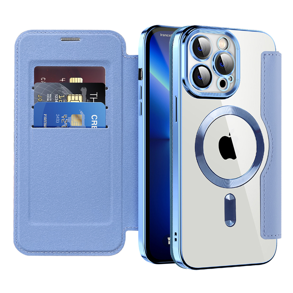 Techsuit - SmartMag Book puzdro na iPhone 13 Pro Max - svetlomodré KF2351775