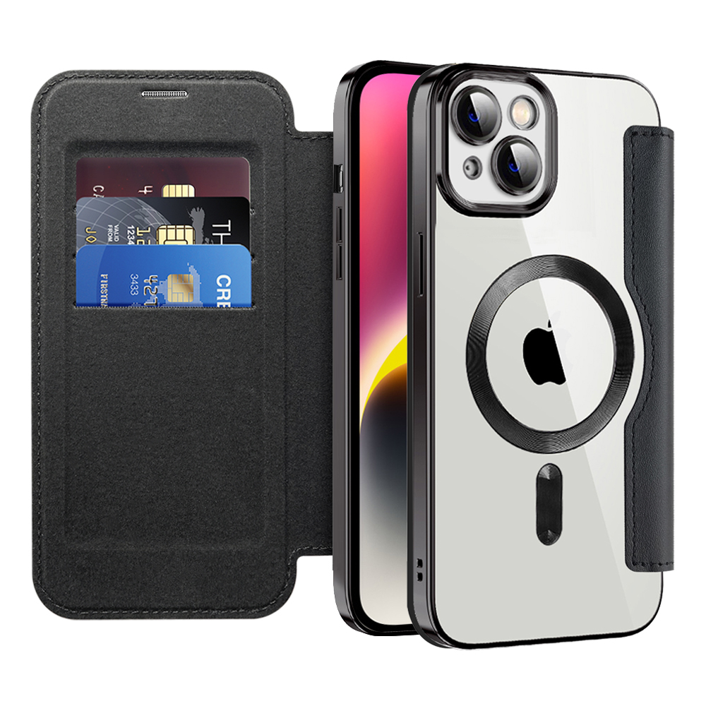 Techsuit - SmartMag Book puzdro na iPhone 14 - čierne KF2351778