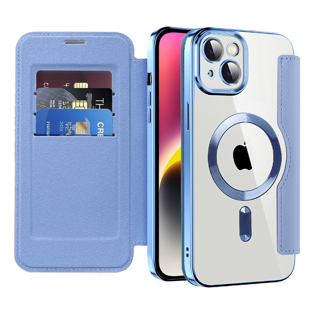 Techsuit - SmartMag Book puzdro na iPhone 14 - svetlomodré KF2351783