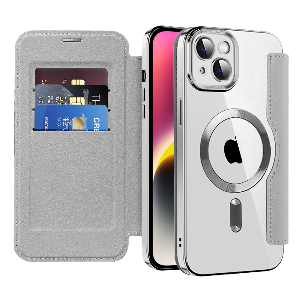 Techsuit - SmartMag Book puzdro na iPhone 14 Plus - sivé KF2351792
