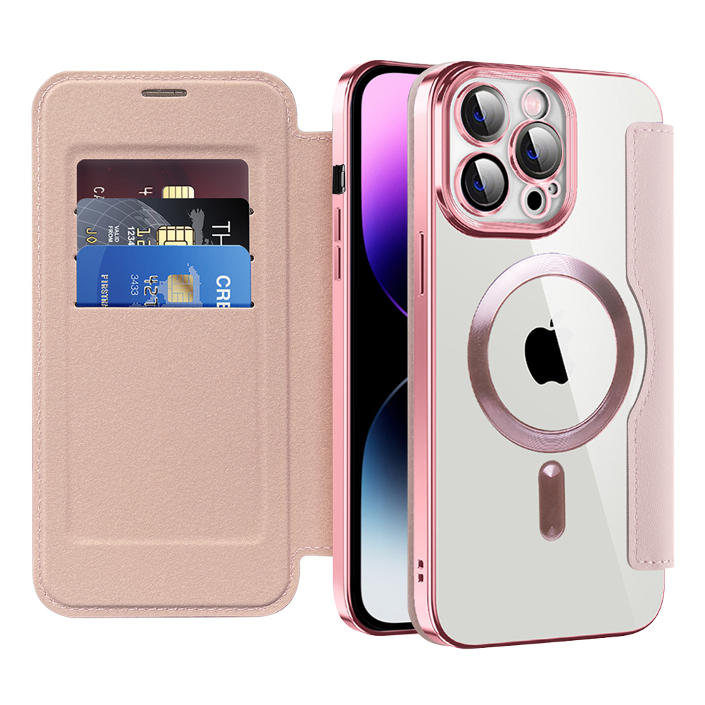 Techsuit - SmartMag Book puzdro na iPhone 14 Pro Max - ružové KF2351795