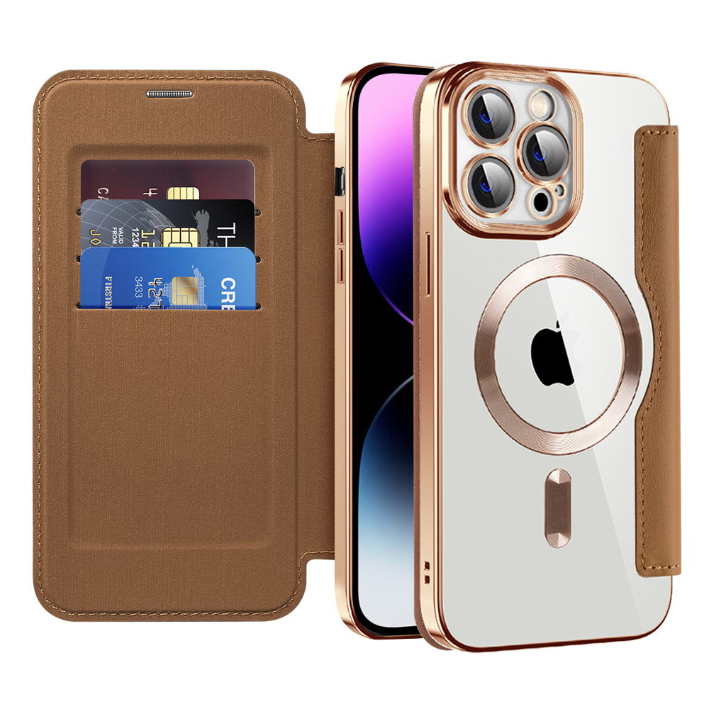 Techsuit - SmartMag Book puzdro na iPhone 14 Pro Max - hnedé KF2351796