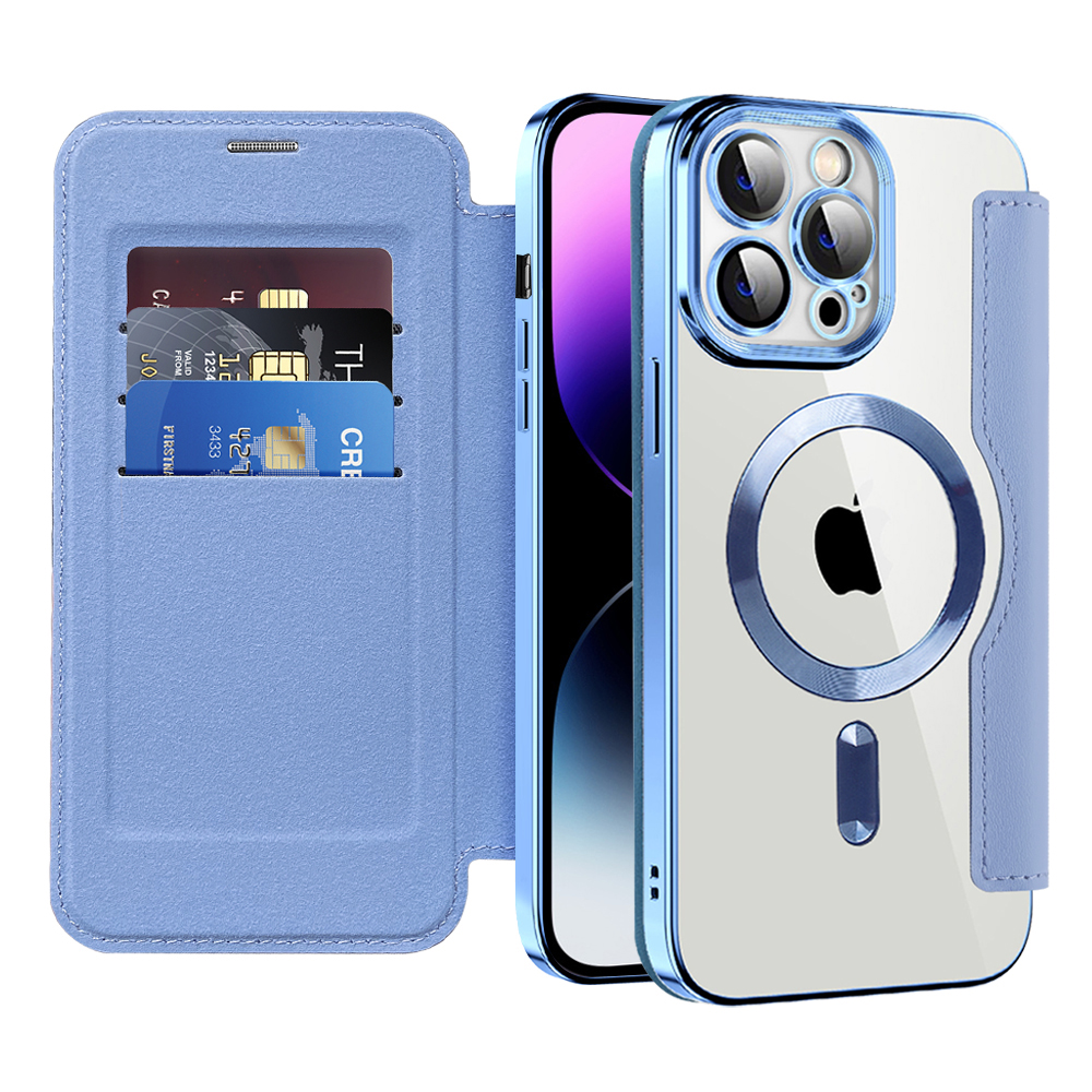 Techsuit - SmartMag Book puzdro na iPhone 14 Pro Max - svetlomodré KF2351799