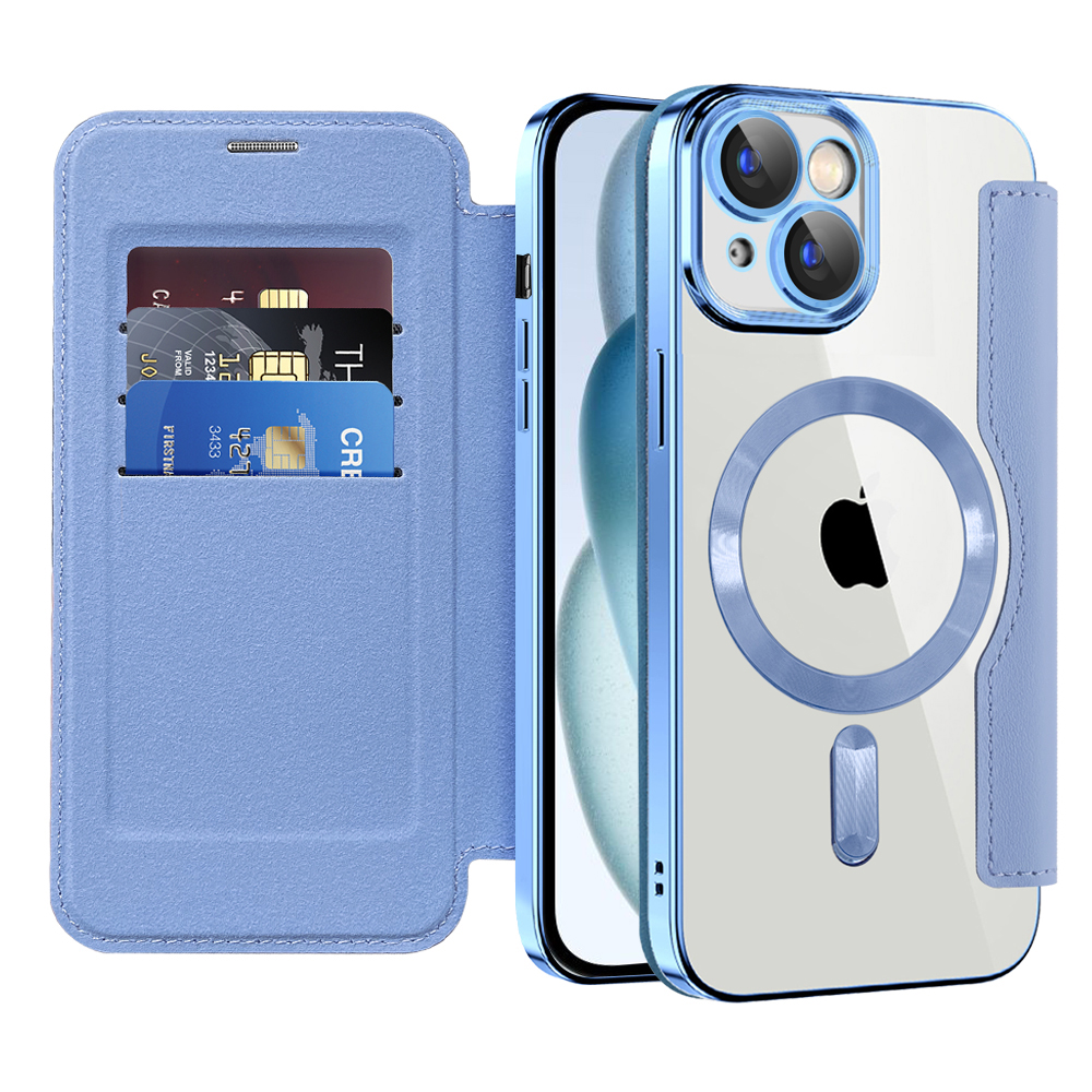 Techsuit - SmartMag Book puzdro na iPhone 15 - svetlomodré KF2351807
