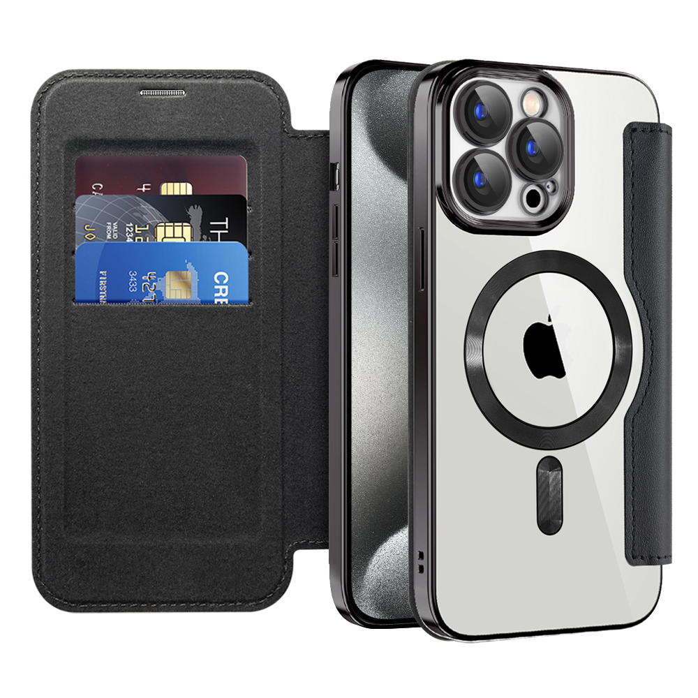 Techsuit - SmartMag Book puzdro na iPhone 15 Pro - čierne KF2351810