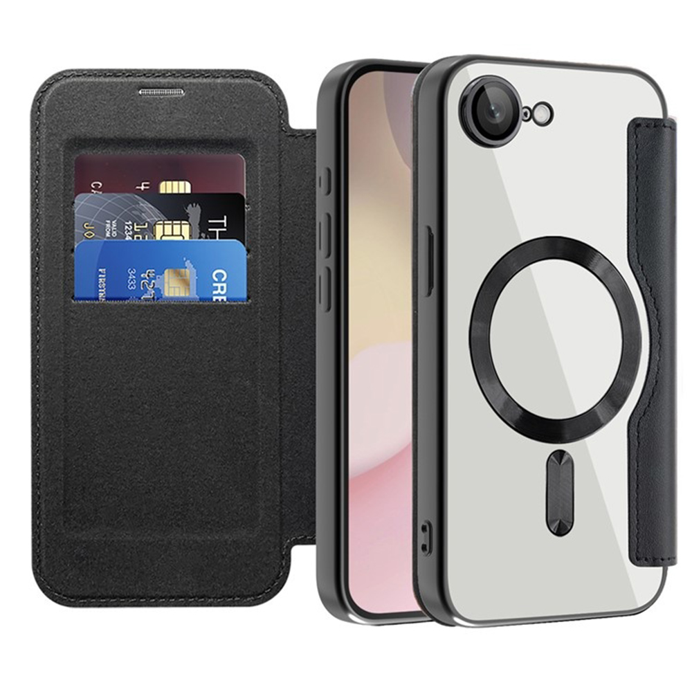 Techsuit - SmartMag Book puzdro na iPhone 16e - čierne KF2351834