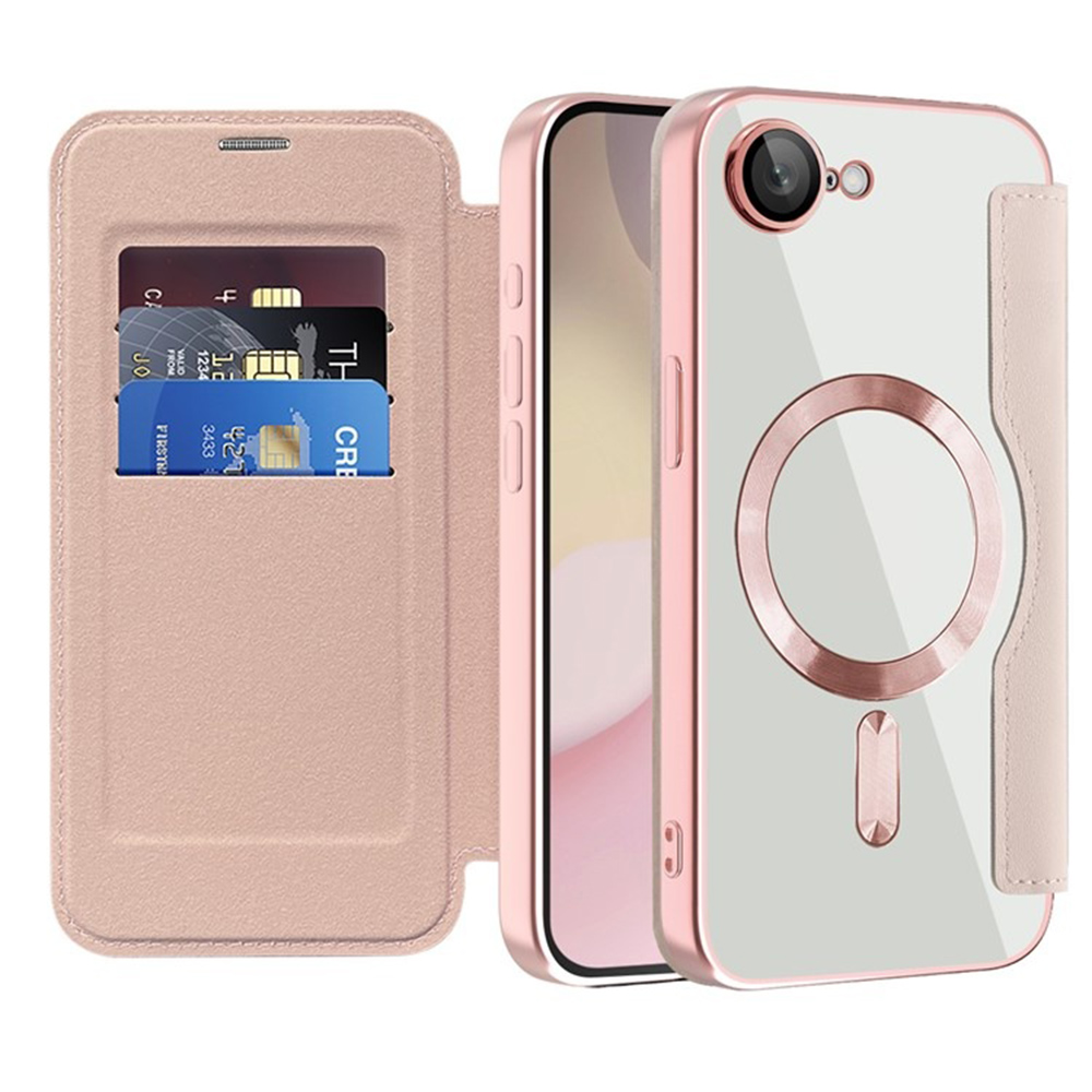 Techsuit - SmartMag Book puzdro na iPhone 16e - ružové KF2351835