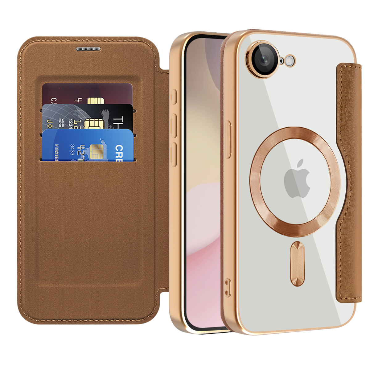 Techsuit - SmartMag Book puzdro na iPhone 16e - hnedé KF2351836