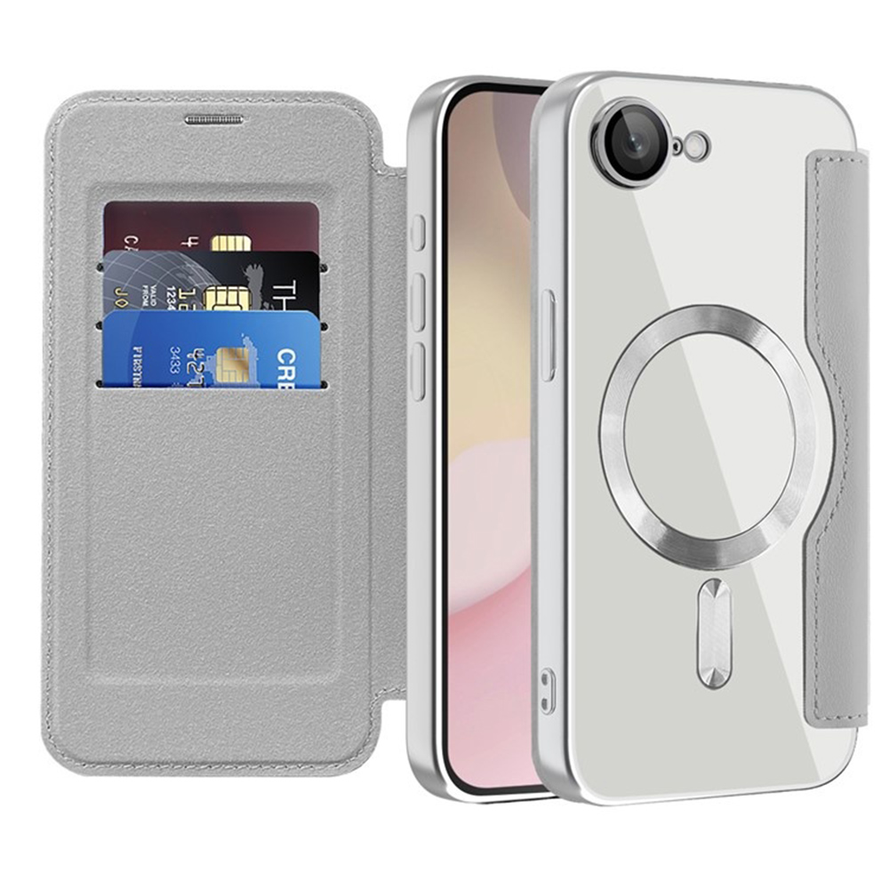 Techsuit - SmartMag Book puzdro na iPhone 16e - sivé KF2351840