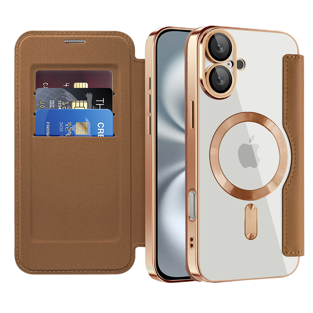 Techsuit - SmartMag Book puzdro na iPhone 16 - hnedé KF2351844