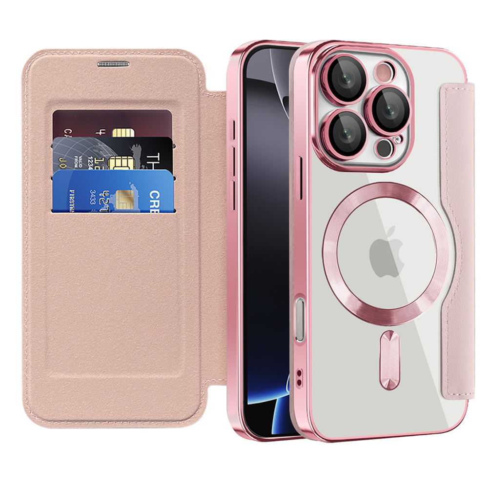 Techsuit - SmartMag Book puzdro na iPhone 16 Pro - ružové KF2351859