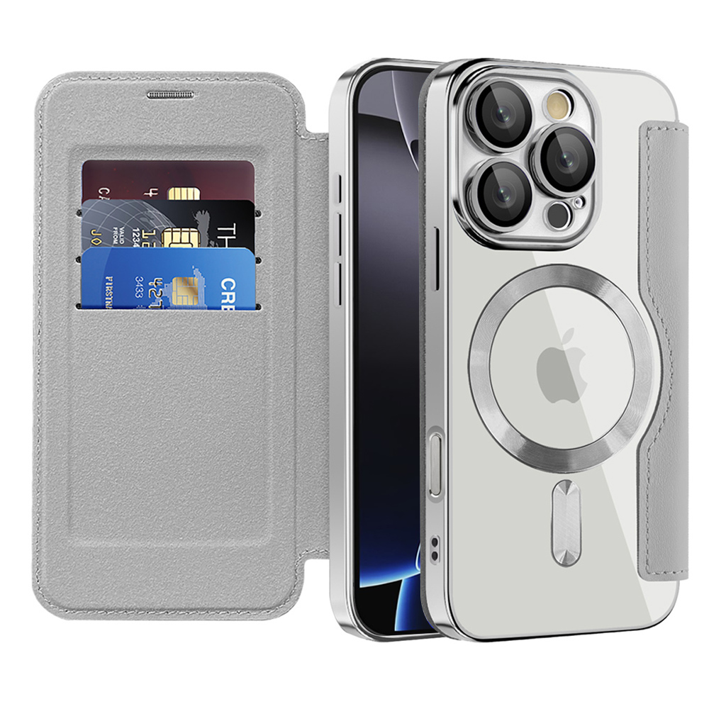 Techsuit - SmartMag Book puzdro na iPhone 16 Pro Max - sivé KF2351872