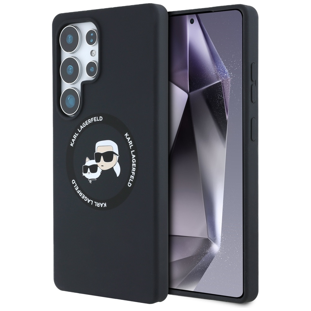 Karl Lagerfeld - Silicone Double Heads MagSafe kryt pre Samsung Galaxy S25 Ultra - čierny KF2345911