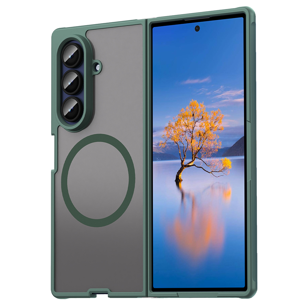 Techsuit - HaloFrost II MagSafe ochranný kryt pre Samsung Galaxy Z Fold7 - zelený KF2351070