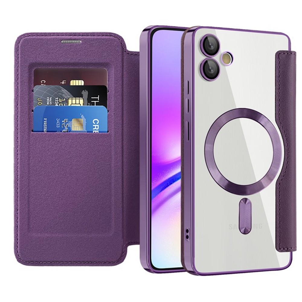 Techsuit - SmartMag Book flipové puzdro pre Samsung Galaxy A05 - fialové KF2351969