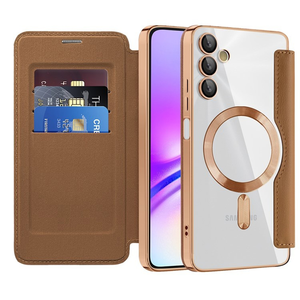 Techsuit - SmartMag Book flipové puzdro pre Samsung Galaxy A05s - hnedé KF2351972