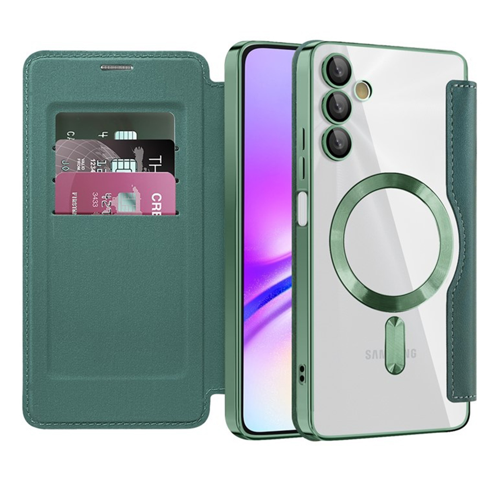 Techsuit - SmartMag Book flipové puzdro pre Samsung Galaxy A05s - zelené KF2351973