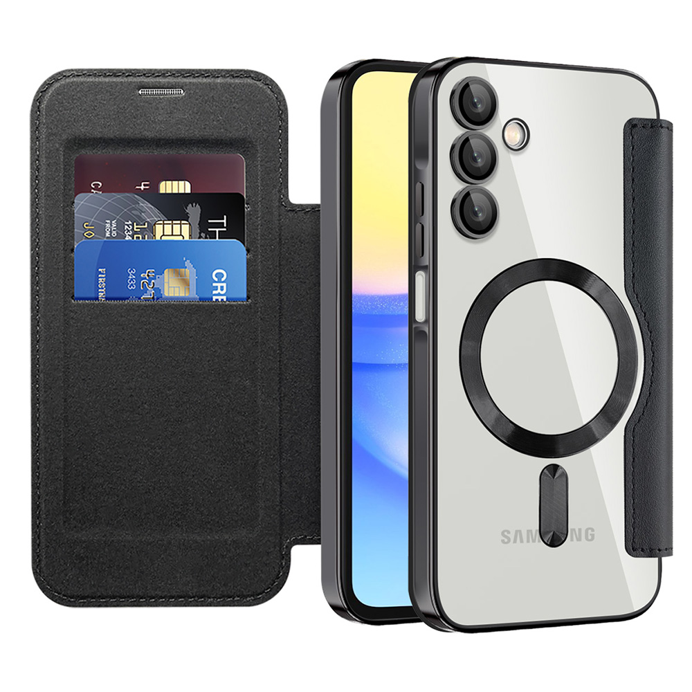 Techsuit - SmartMag Book flipové puzdro pre Samsung Galaxy A15 4G / A15 5G - čierne KF2351978
