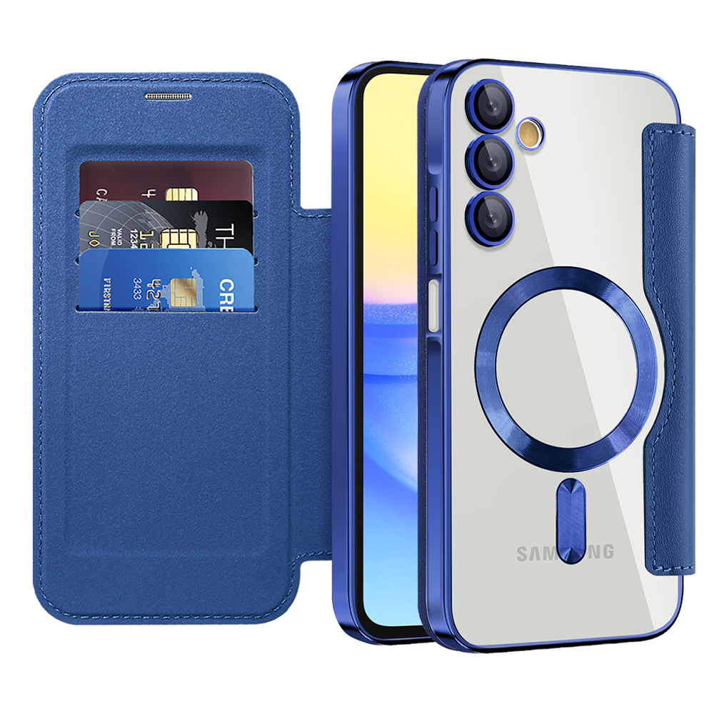 Techsuit - SmartMag Book flipové puzdro pre Samsung Galaxy A15 4G / A15 5G - modré KF2351982