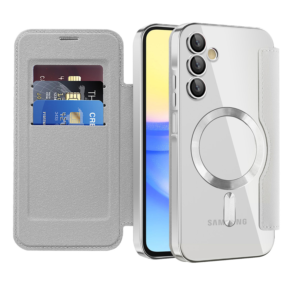 Techsuit - SmartMag Book flipové puzdro pre Samsung Galaxy A15 4G / A15 5G - sivé KF2351984