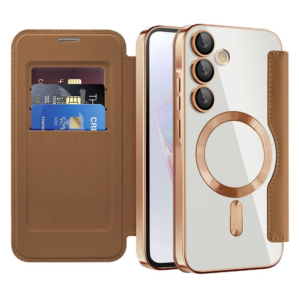 Techsuit - SmartMag Book flipové puzdro pre Samsung Galaxy A35 5G - hnedé KF2352012