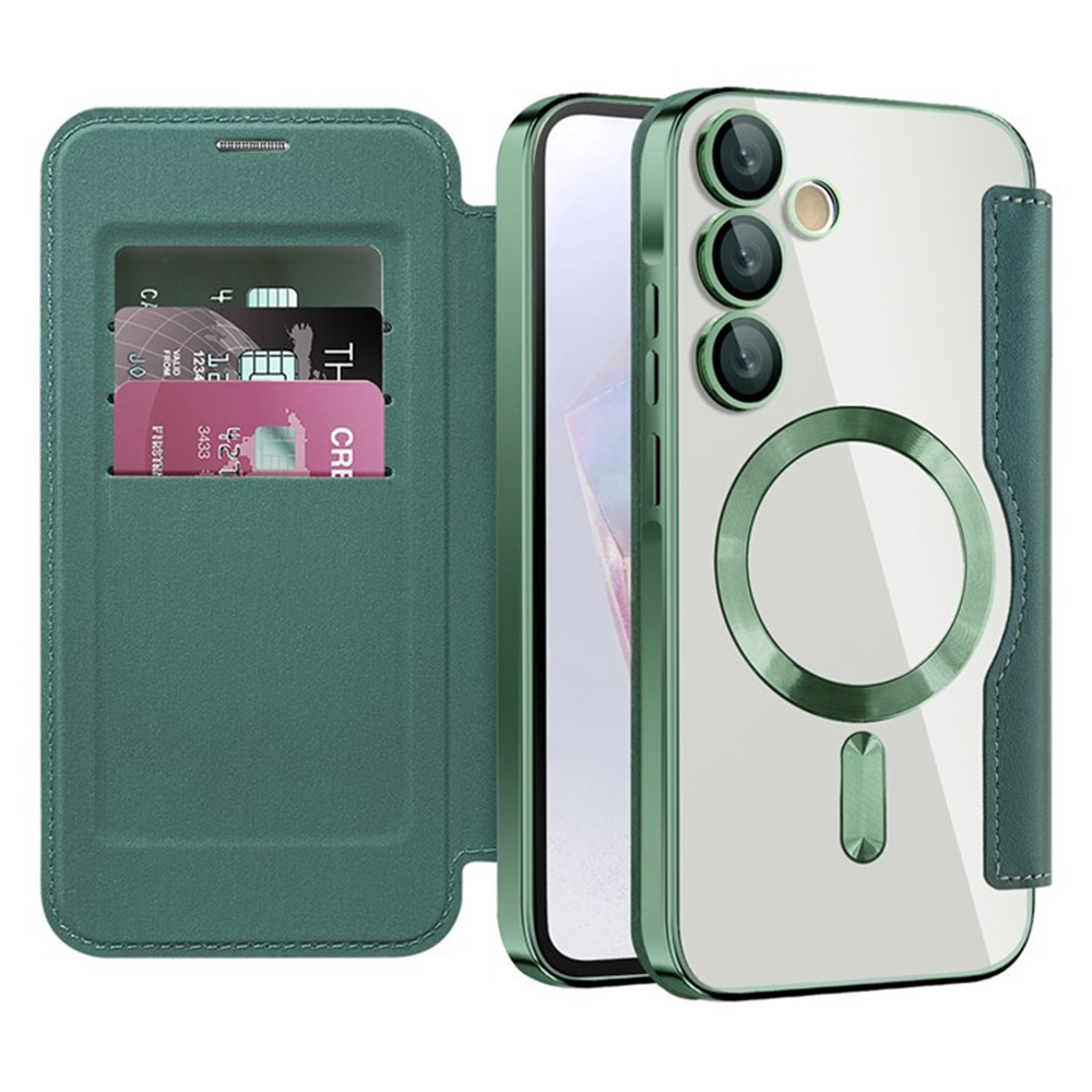 Techsuit - SmartMag Book flipové puzdro pre Samsung Galaxy A35 5G - zelené KF2352013