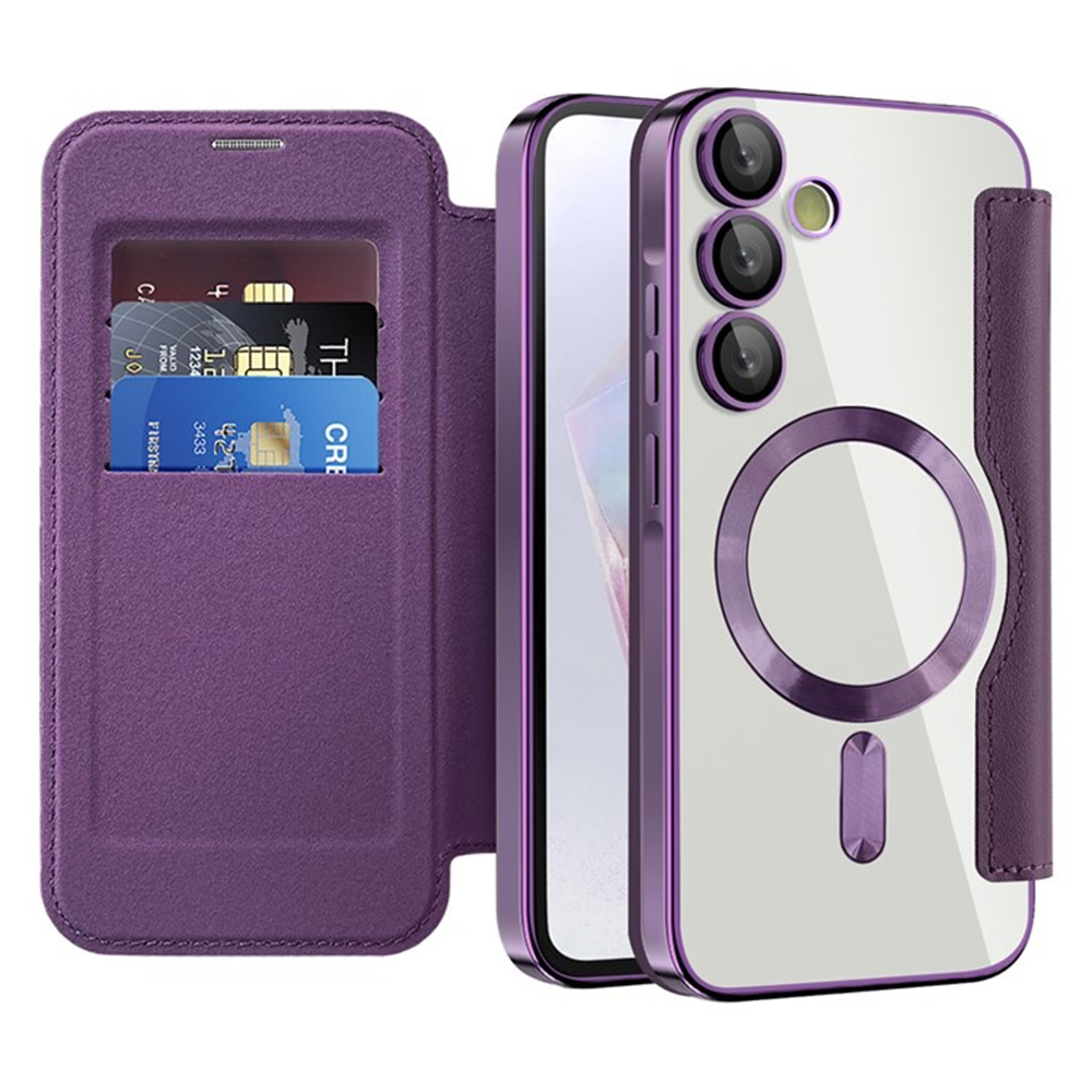 Techsuit - SmartMag Book flipové puzdro pre Samsung Galaxy A35 5G - fialové KF2352017