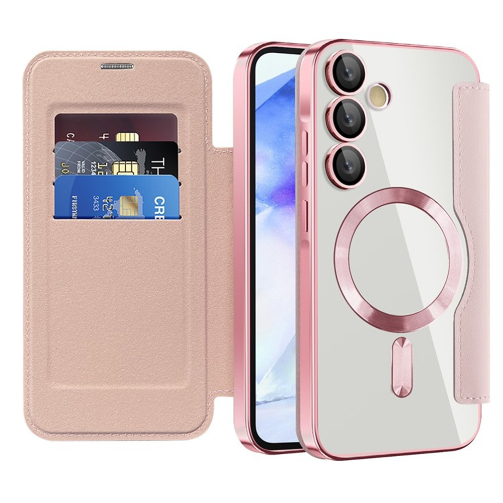 Techsuit - SmartMag Book flipové puzdro pre Samsung Galaxy A55 5G - ružové KF2352019