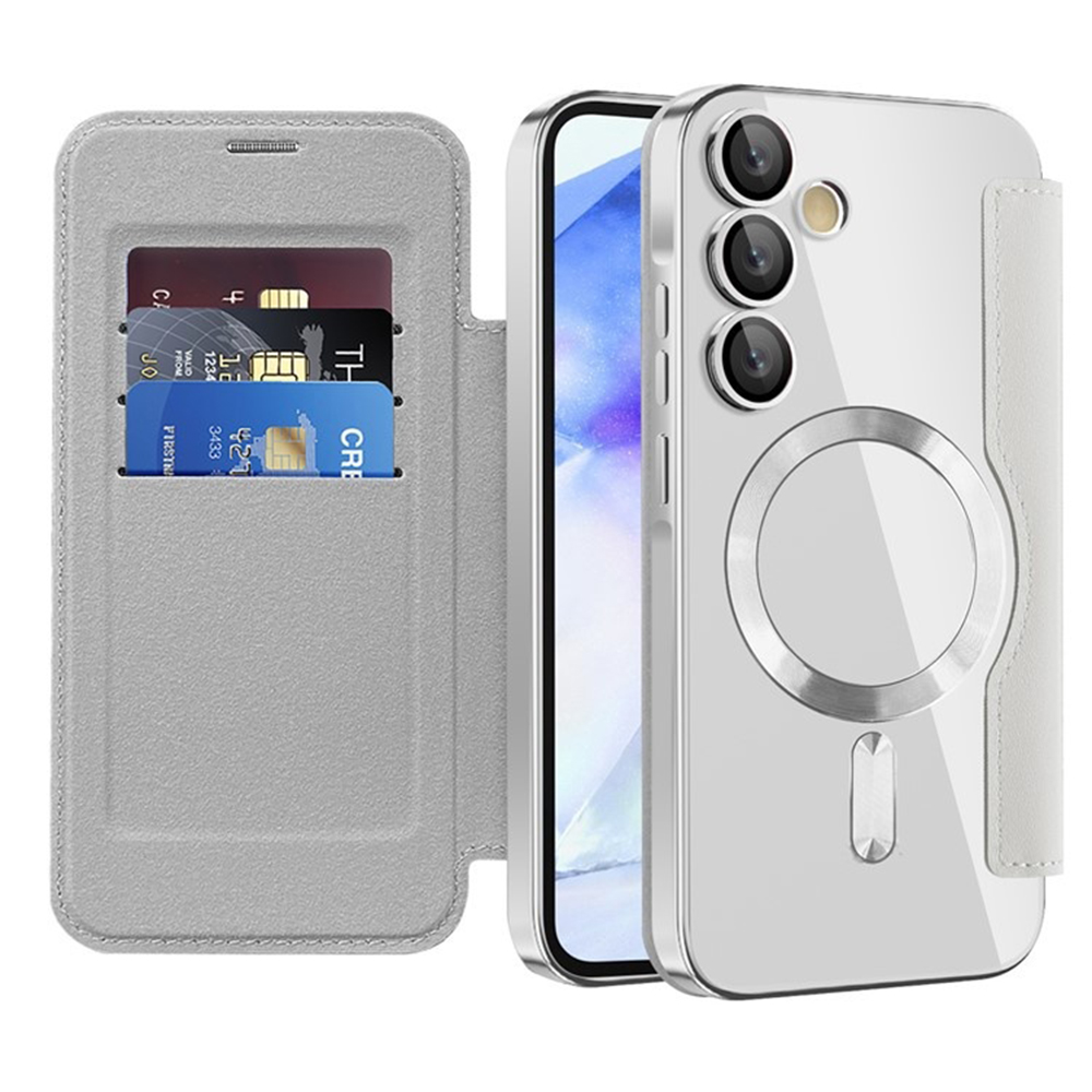 Techsuit - SmartMag Book flipové puzdro pre Samsung Galaxy A55 5G - sivé KF2352024