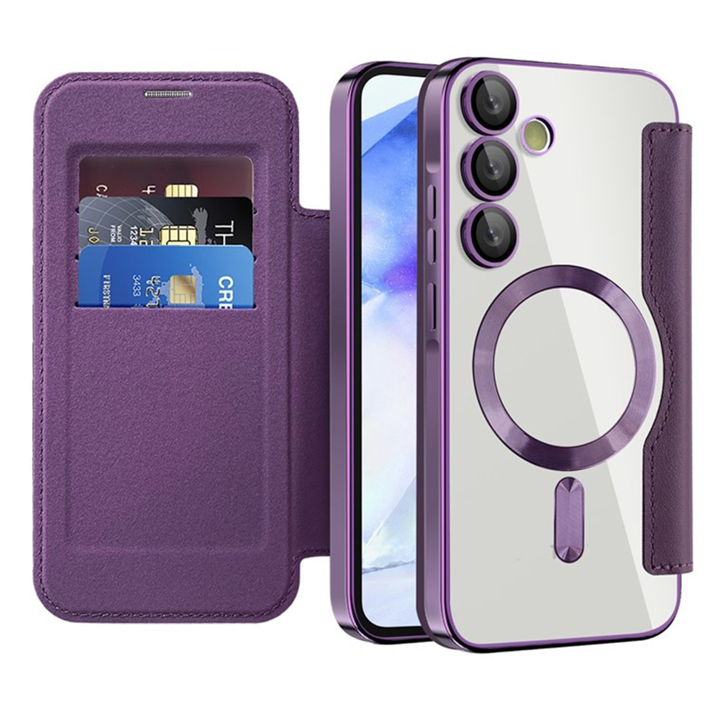 Techsuit - SmartMag Book flipové puzdro pre Samsung Galaxy A55 5G - fialové KF2352025