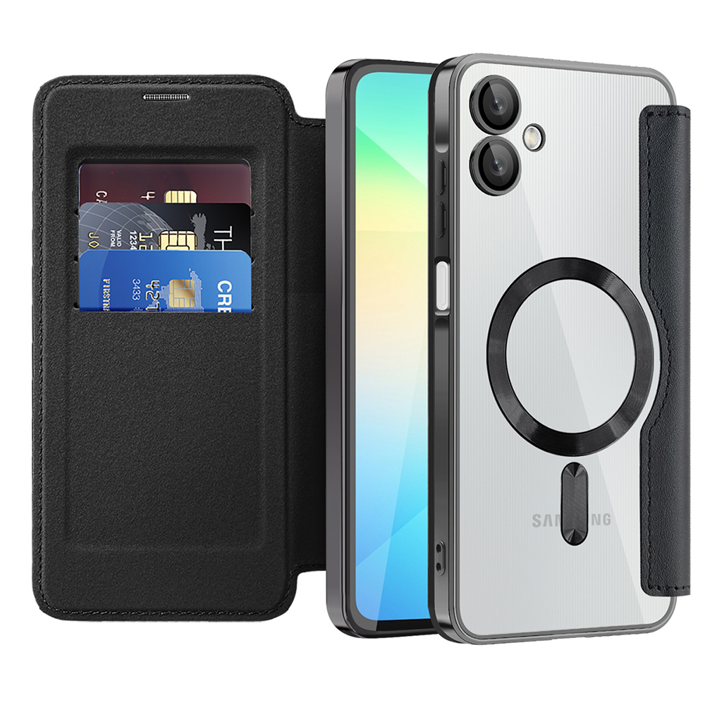 Techsuit - SmartMag Book flipové puzdro pre Samsung Galaxy A06 - čierne KF2352034