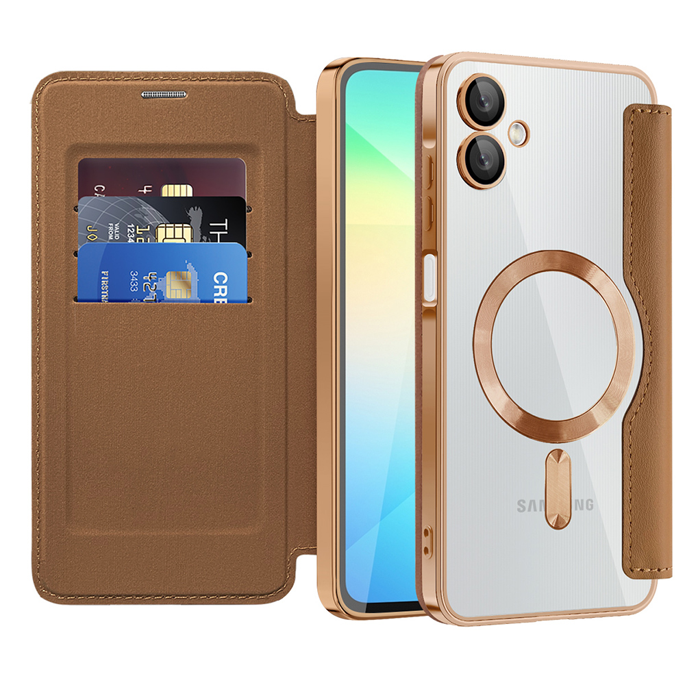 Techsuit - SmartMag Book flipové puzdro pre Samsung Galaxy A06 - hnedé KF2352036