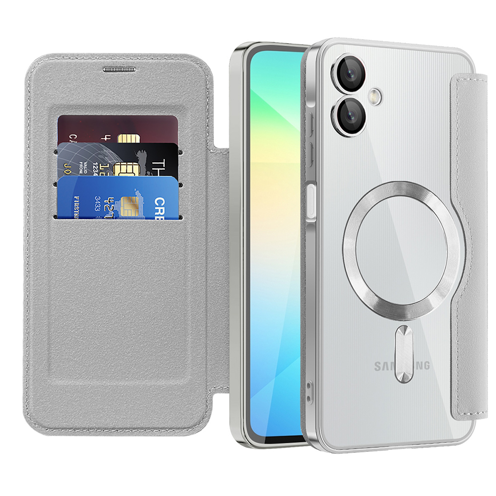 Techsuit - SmartMag Book flipové puzdro pre Samsung Galaxy A06 - sivé KF2352040