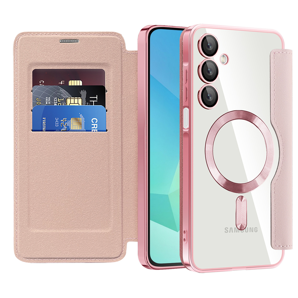 Techsuit - SmartMag Book flipové puzdro pre Samsung Galaxy A16 4G / A16 5G - ružové KF2352043