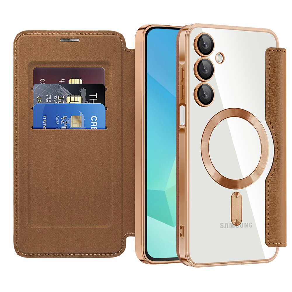 Techsuit - SmartMag Book flipové puzdro pre Samsung Galaxy A16 4G / A16 5G - hnedé KF2352044