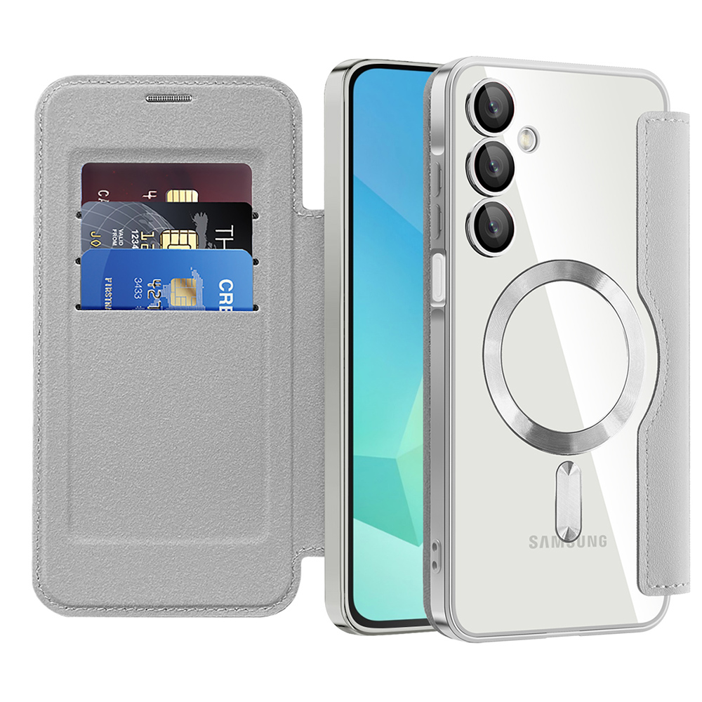 Techsuit - SmartMag Book flipové puzdro pre Samsung Galaxy A16 4G / A16 5G - sivé KF2352048