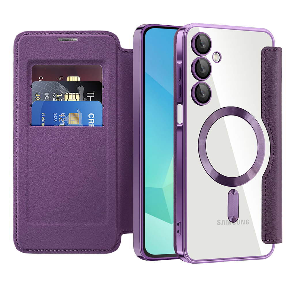 Techsuit - SmartMag Book flipové puzdro pre Samsung Galaxy A16 4G / A16 5G - fialové KF2352049