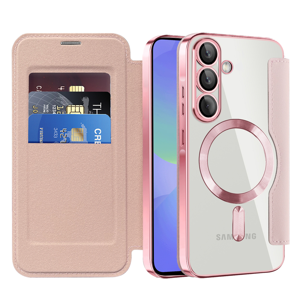Techsuit - SmartMag Book flipové puzdro pre Samsung Galaxy A36 5G - ružové KF2352075